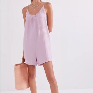 Anthropologie Daily Practice 100% Cotton Gauze light purple romper